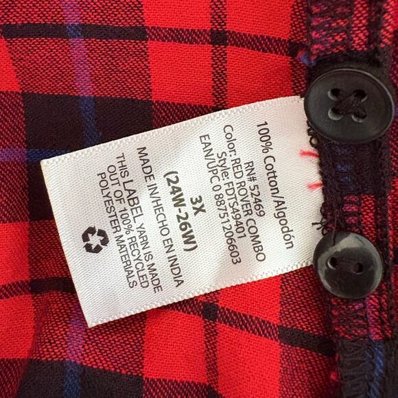 Upcycled Plaid Flannel Shirt Gingerbread My Feet Hurt Shut Up Funny Christmas 3X - Picture 5 of 5